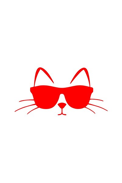 Reysa Tasarım ملصق سيارة على شكل قطة ترتدي نظارة شمسية مقاس 17 × 17 سم باللون...