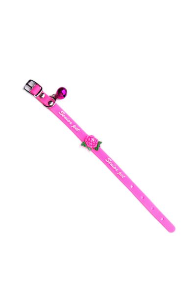 Ropet Adjustable collar for dogs and cats with bell, 29cm, Silicone, Pink, Ropet
