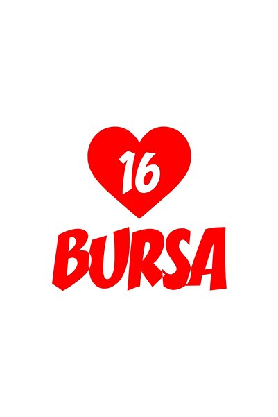 Reysa Tasarım Heart 16 Bursa Car Sticker 17X17 cm Red