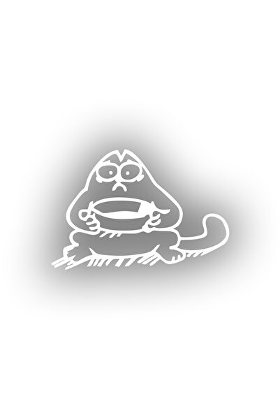 Reysa Tasarım ملصق سيارة على شكل قطة مضحكة مقاس 17 × 17 سم باللون الأبيض