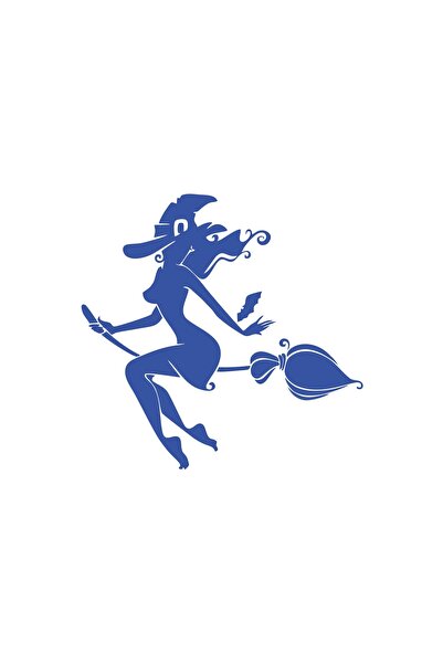 Reysa Tasarım Witch Car Sticker 17X17 cm Blue