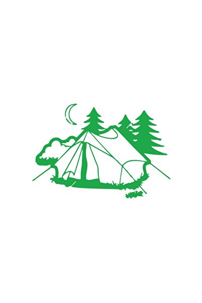 Reysa Tasarım Camping Car Sticker 17X17 cm Green