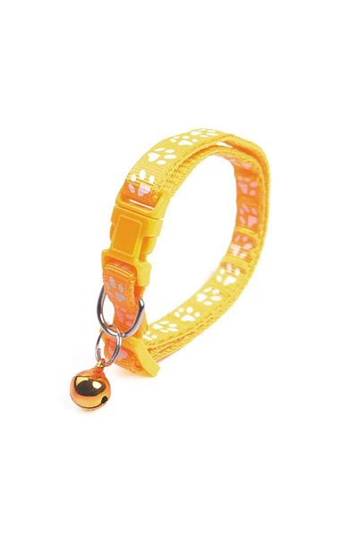 Ropet Adjustable collar with bell for dogs and cats, 18-32cm/1cm, Yellow, Ropet