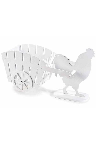 Decorer Basket with Chicken Figurine 23.5x7.5x13 cm