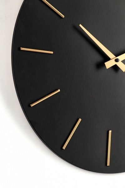 Bizzotto Wall Clock Black Gold Timeline 40x5 cm