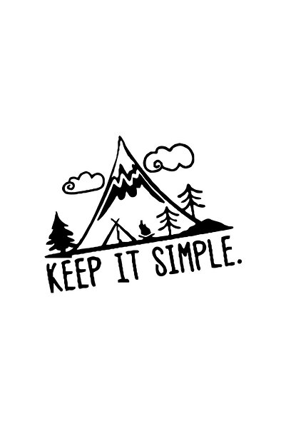 Reysa Tasarım ملصق سيارة للتخييم من كيب إت سيمبل مقاس 17 × 17 سم باللون الأسود