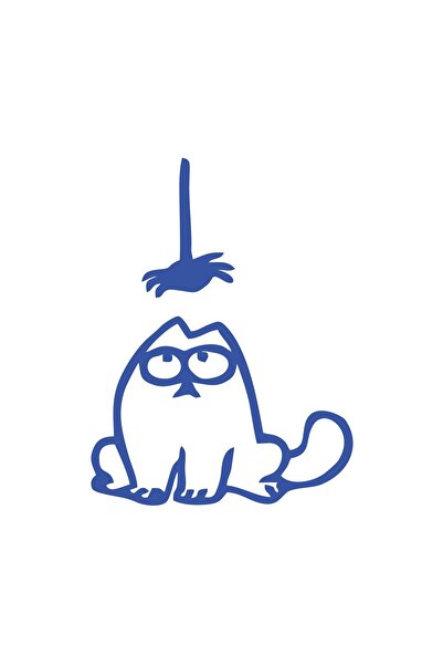 Reysa Tasarım Funny Cat Car Sticker 17X17 cm Blue