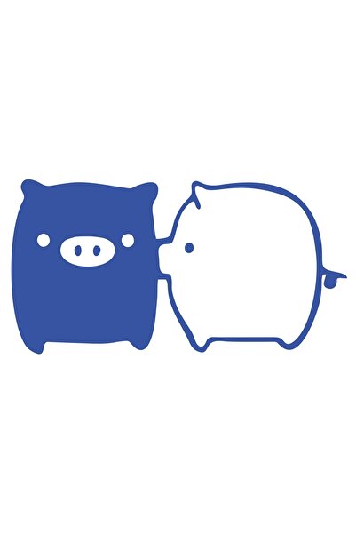 Reysa Tasarım ملصق سيارة على شكل خنازير لطيفة مقاس 17 × 17 سم باللون الأزرق