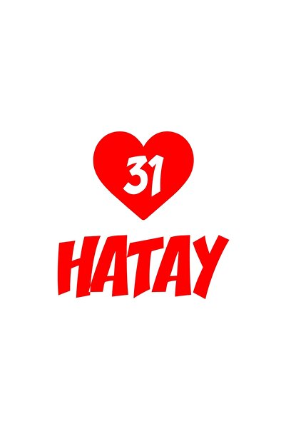 Reysa Tasarım Heart 31 Hatay Car Sticker 17X17 cm Red