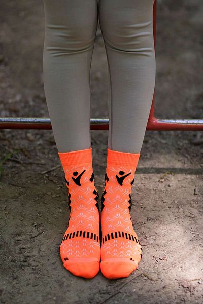 Try to Fly Fluorescent Orange Compression Socks