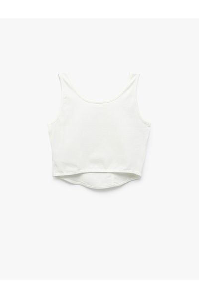 Koton New Season Cotton Slim Fit U Neck Thick Strap Crop Tank Top