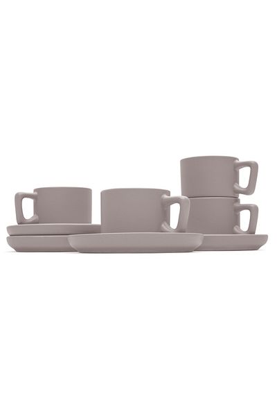 Berlinger Haus Set of espresso cups with saucers 8 pcs 100 ml Taupe Collection
