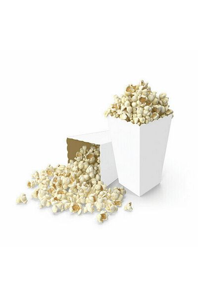 Mielibon 8-Piece White Corn Box Popcorn Box Party Presentation Set