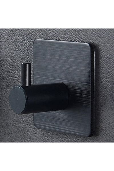 Zqmw Set de 6 cârlige pentru prosoape Zqmw, oțel inoxidabil, negru, 4,5 x 4,5 x 2,8 cm