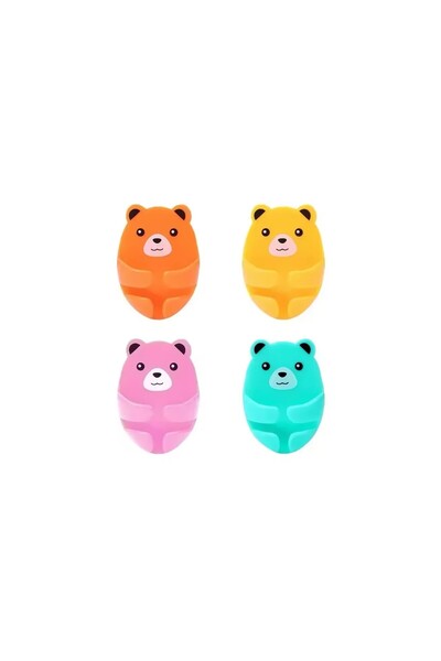 Monte Lua Teddy Bear Patterned Cable Plug Holder Organizer, 4 Pieces, Plug, Cable, Accessory Holder Strong Adhesive