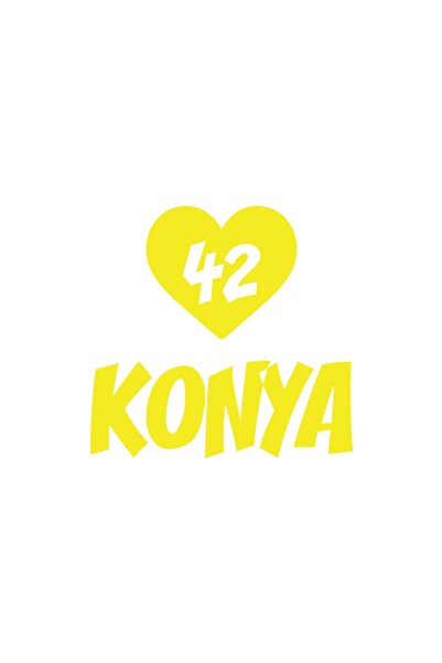 Reysa Tasarım ملصق سيارة كونيا 42 على شكل قلب مقاس 17 × 17 سم أصفر