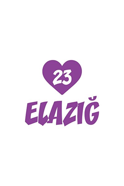 Reysa Tasarım ملصق سيارة على شكل قلب 23 Elazığ مقاس 17 × 17 سم باللون الأرجواني