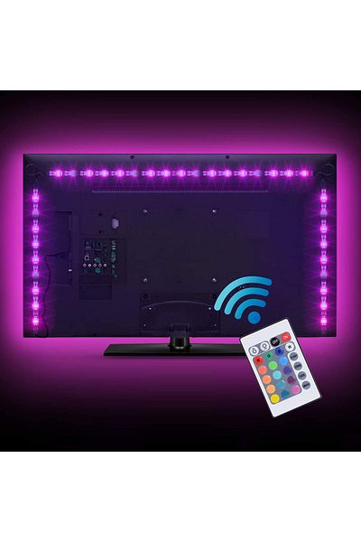 KlaussTech Klausstech Ambilight Strip, RGB Ambient Lighting Behind the TV, Remote Control Included