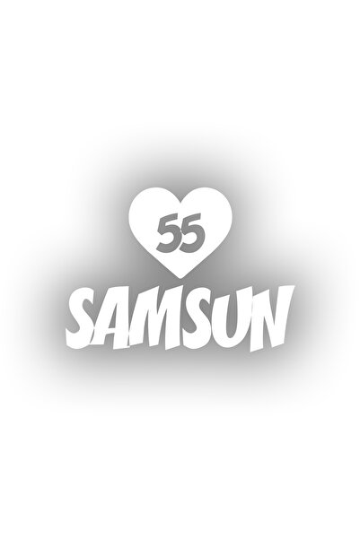 Reysa Tasarım Heart 55 Samsun Car Sticker 17X17 cm White