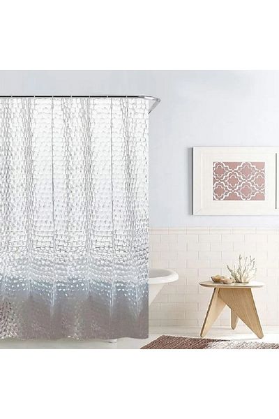 OEM Perdea dus PEVA 3D, dimensiune 180x180 cm, prindere 12 inele, Stones