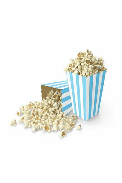 Mielibon 8Pcs Blue White Striped Corn Box Popcorn Box Party Presentation Set