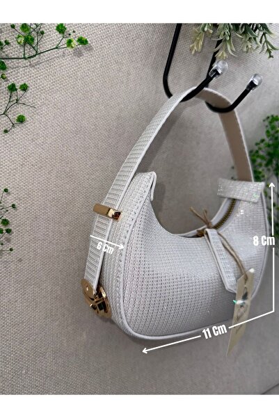 SİNİSA BAG Geantă mini pentru rochie de seară cu sclipici argintiu și mâner reglabil (DIMENSIUNI MINI DISPONIBILE)