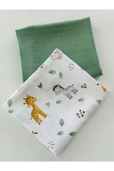 Fulya Tuhafiye طقم بطانية أطفال موسلين قطن 100% مكون من قطعتين غطاء موسلين مع...