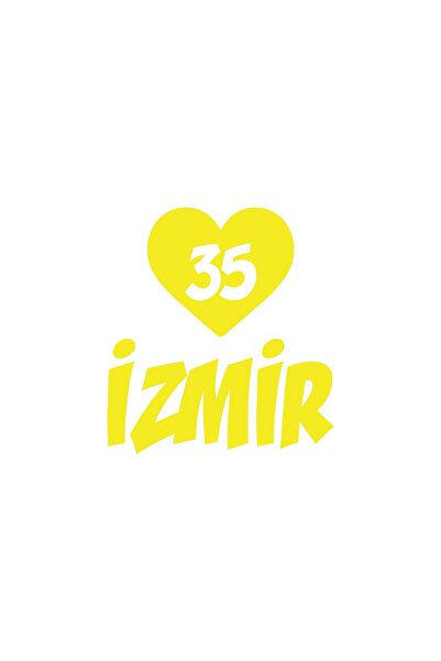 Reysa Tasarım ملصق سيارة قلب 35 إزمير مقاس 17x17 سم أصفر