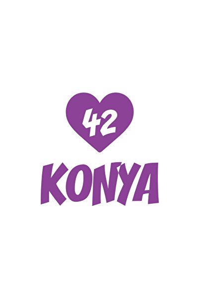 Reysa Tasarım ملصق سيارة كونيا 42 على شكل قلب مقاس 17 × 17 سم باللون الأرجواني