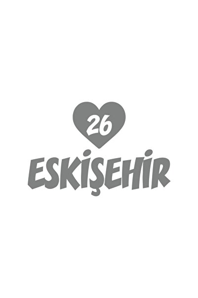 Reysa Tasarım ملصق سيارة على شكل قلب 26 اسطنبول مقاس 17x17 سم رمادي