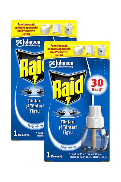 Raid Liquid electric mosquito repellent refill, 21 ml 30nights x2PCS