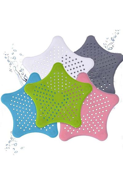 NanZYang Set of 5 NanZYang drain strainers, silicone, multicolor, 15 x 15 cm