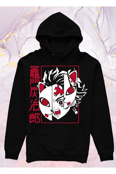 Pisa Art Demon Slayer (kimetsu No Yaiba) - Tanjiro Kamado - Hooded Sweatshirt without Pocket