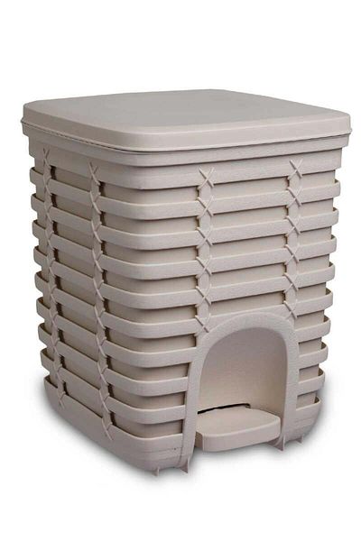 Prima Nova Primanova Palm Pedal Square Trash Can 9 Lt - Beige
