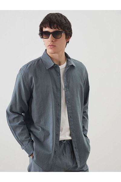 LC Waikiki Xside Regular Fit Long Sleeve Linen Blended Men's Shirt