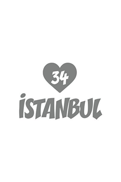 Reysa Tasarım ملصق سيارة قلب 34 اسطنبول مقاس 17x17 سم رمادي