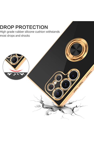 Generic Case for SAMSUNG Galaxy S23 ULTRA Luxury Silicone TPU Shockproof Ring Holder Kickstand