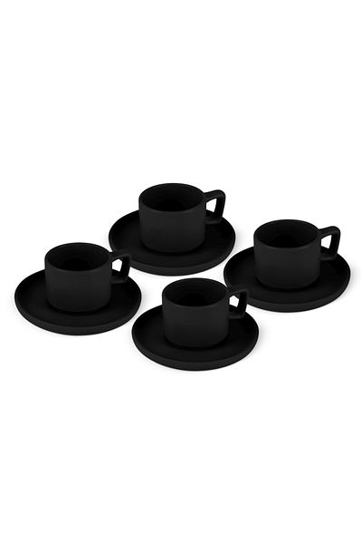 Berlinger Haus Set of espresso cups with saucers 8 pcs 100 ml Matte Black Collection