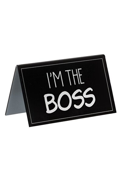 OEM Desk Support, Plastic, Message 'I'm the Boss', Black, 11.5x6x7cm