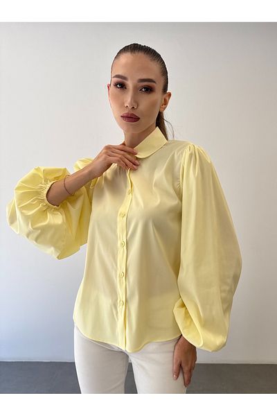 ossons Cămașă cu mâneci balon cu mâneci elastice