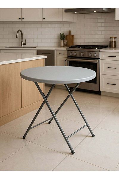 ALMUFARREJ Round folding multi-purpose table, 60 cm, plastic, metal legs