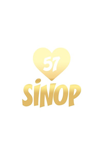 Reysa Tasarım ملصق سيارة سينوب 57 على شكل قلب مقاس 17x17 سم ذهبي