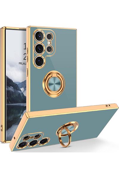 Generic Case for SAMSUNG Galaxy S23 ULTRA Luxury Silicone TPU Shockproof Ring Holder Kickstand