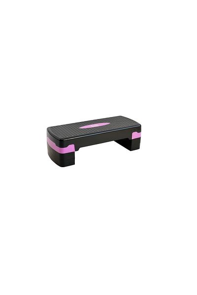Fitli Stepper 68x28 cm, for fitness, aerobics and cardio, 3 height levels, Black-Pink