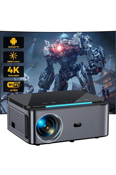 Velixo Projector 1080P HD Projector, WiFi 5G, BT 5.2, 20000 Lumens, 4K Support, Zoom, 4D Keystone, HDMI/USB