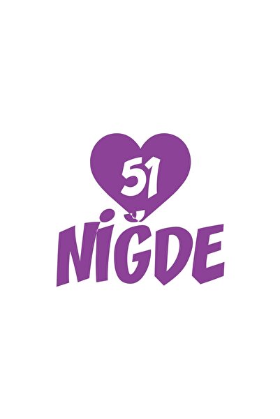 Reysa Tasarım ملصق سيارة على شكل قلب 51 نيجدي مقاس 17x17 سم أرجواني