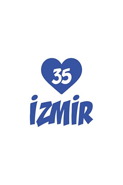 Reysa Tasarım ملصق سيارة قلب 35 إزمير مقاس 17x17 سم أزرق