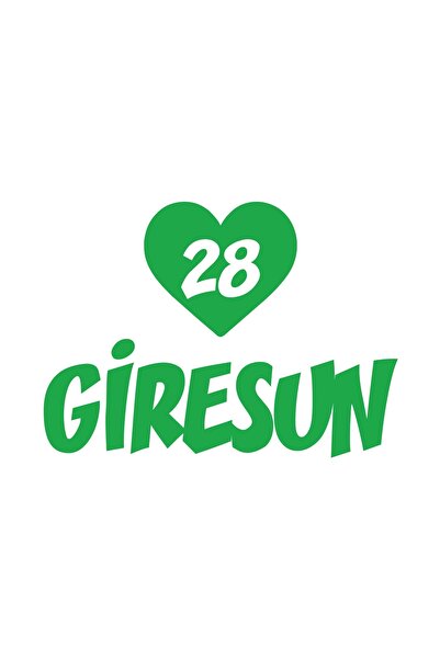 Reysa Tasarım Kalpli 28 Giresun Araba Sticker 17x17 Cm Yeşil