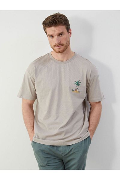 LC Waikiki Lcw Eco Crew Neck Printed Combed Cotton Men's T-Shirt
