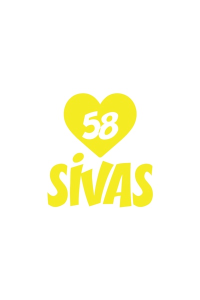 Reysa Tasarım ملصق سيارة سيفاس 58 على شكل قلب مقاس 17 × 17 سم أصفر